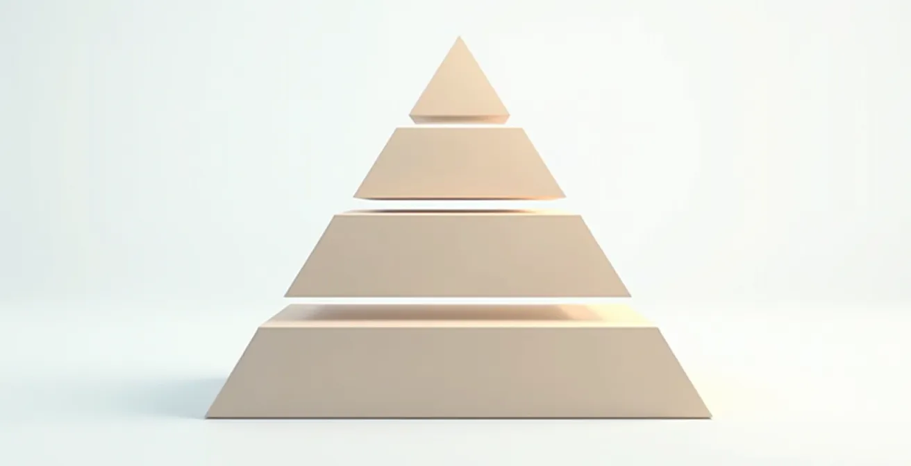 Une pyramide visuelle représentant les niveaux de confiance pour choisir un déménageur, du registre officiel aux avis clients et recommandations personnelles