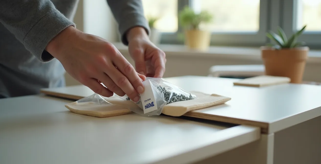 Démontage et protection précise des meubles IKEA avec kits de visserie étiquetés et protections d’angles