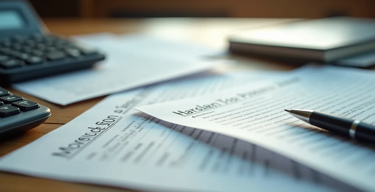 Arrangement de documents administratifs canadiens pour un déménagement énergétique, incluant factures et relevés de compteur